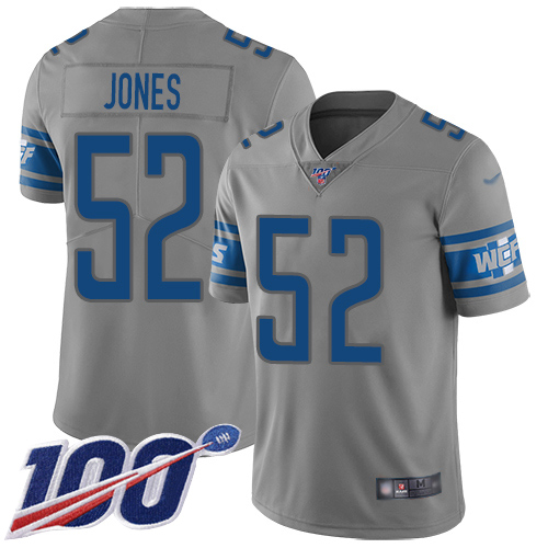 Detroit Lions Limited Gray Men Christian Jones Jersey NFL Football #52 100th Season Inverted Legend->youth nfl jersey->Youth Jersey